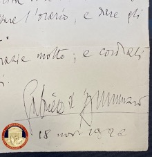 D’Annunzio, Carabinieri Tpc restituiscono lettera trafugata dalla Biblioteca Nazionale Centrale di Roma